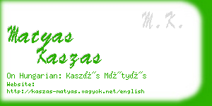 matyas kaszas business card